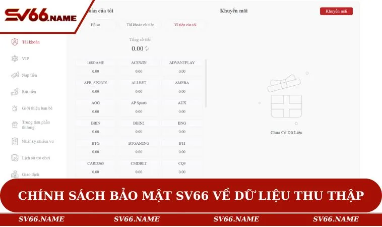 Chính sách bảo mật SV66 1 Chính sách bảo mật SV66 về dữ liệu thu thập