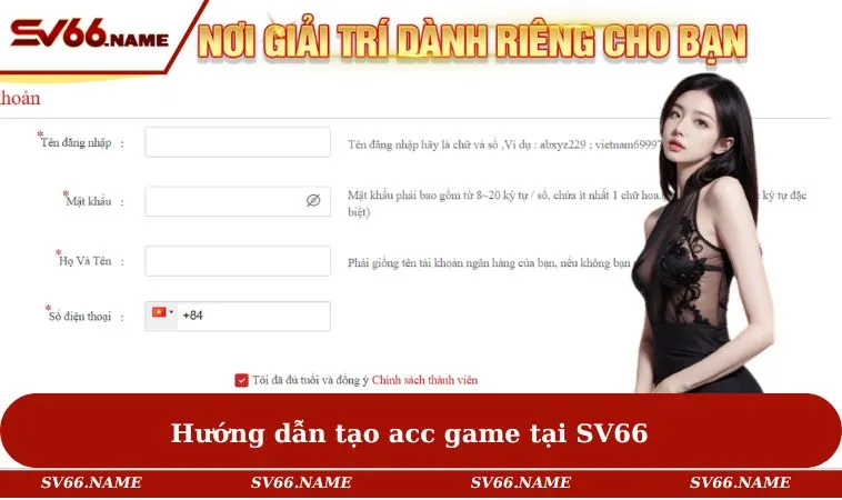Đăng ký SV66 2 Hướng dẫn tạo acc game tại SV66
